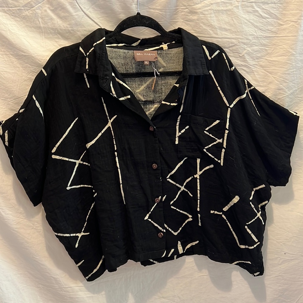 Bel Kazan cotton oversized button up resort top